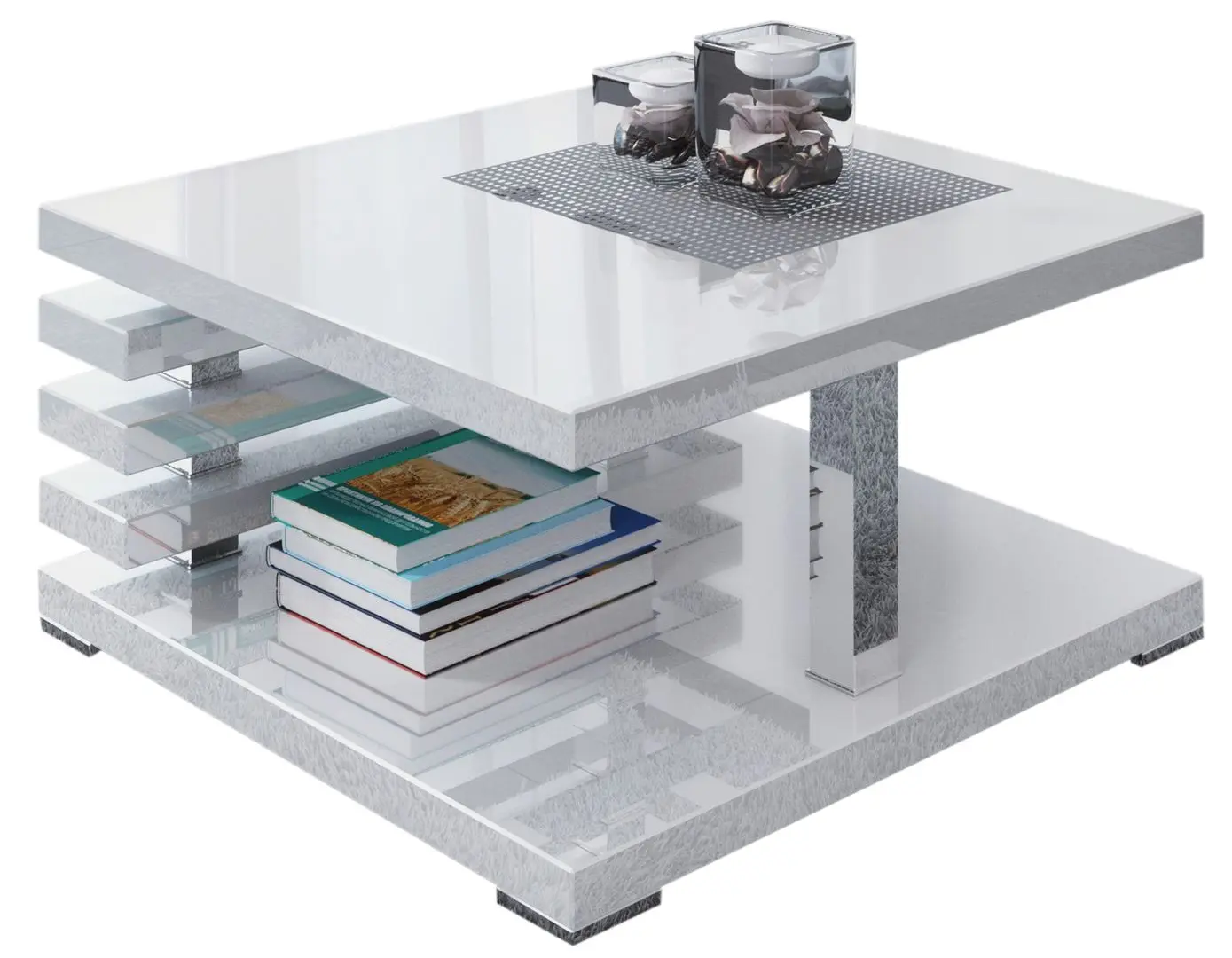 Masa pentru reviste Prospero Kyoto (White Gloss)