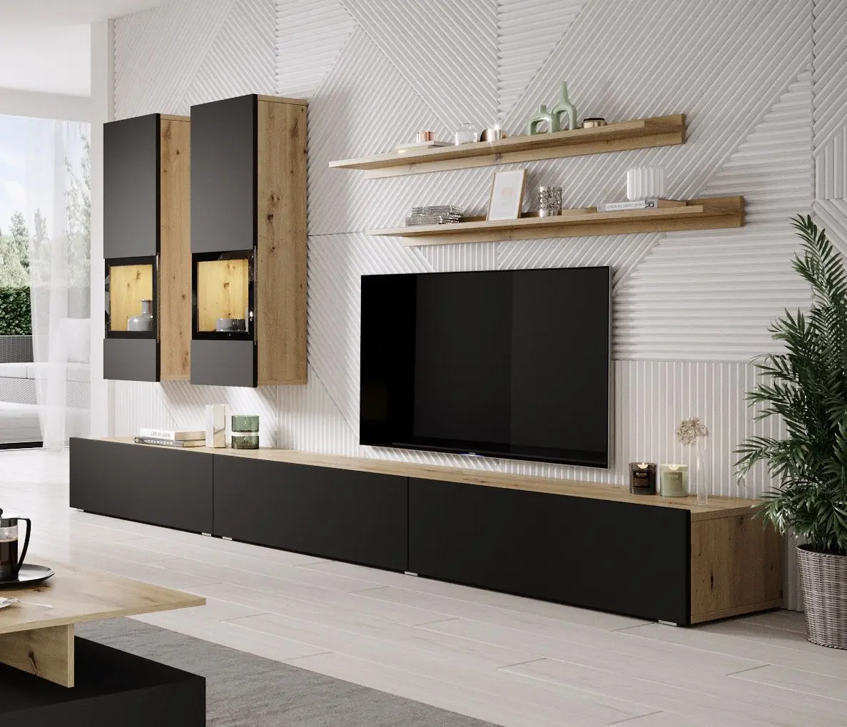 Гостиная Helvetia Baros №10 2.7м (Artisan Oak/Black Matt)