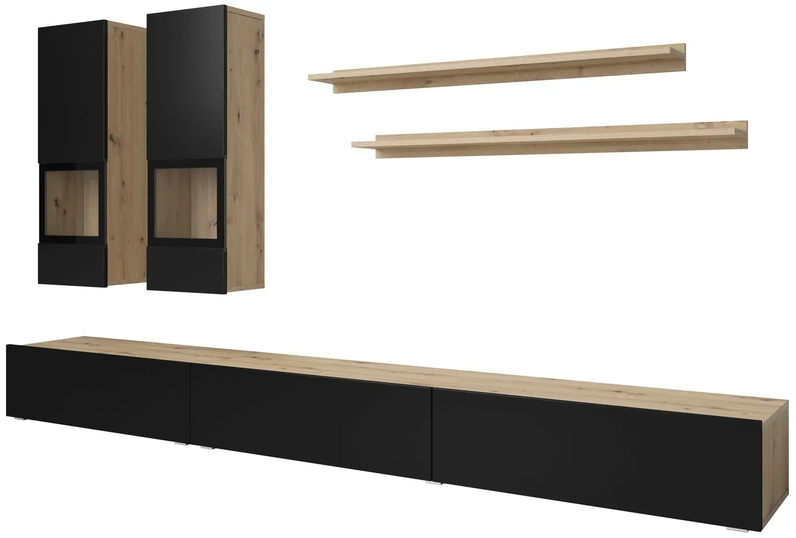 Гостиная Helvetia Baros №10 2.7м (Artisan Oak/Black Matt)