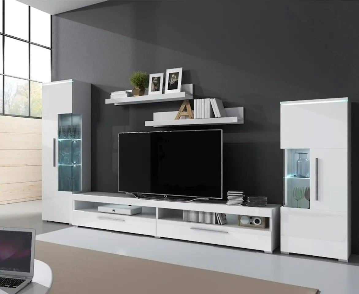 Гостиная Helvetia India №09 3м (White/White Gloss)