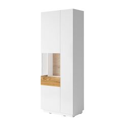 Витрина Helvetia Silke №12 2D Left (White/White Gloss/Wotan Oak) Thumb