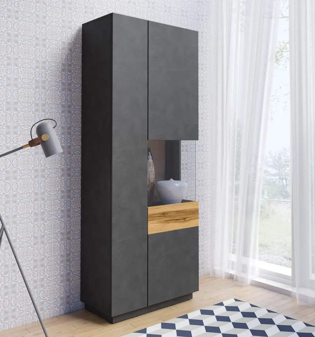 Витрина Helvetia Silke №13 2D Right (Matera/Wotan Oak)