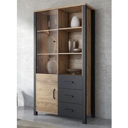 Шкаф-витрина Helvetia Olin №13 2D3S (Spruce Appenzeller/Black Matt)