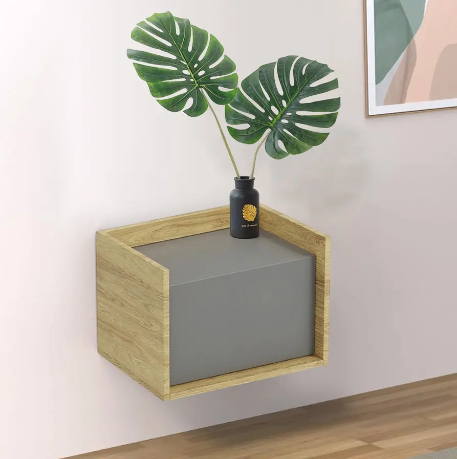 Dulap Halmar Mobius 1D suspendat/mic (Hickory Natural/Gray Dusty)