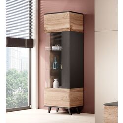 Витрина Halmar Random W-1 (Wotan Oak/Black)