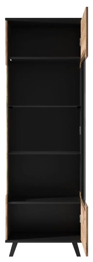 Vitrina Halmar Random W-1 (Wotan Oak/Black)