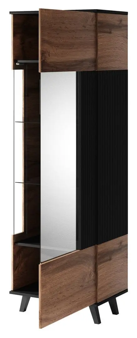 Vitrina Halmar Random W-1 (Wotan Oak/Black)