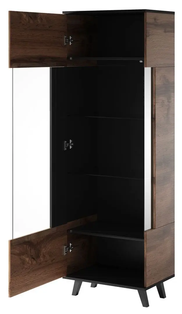 Vitrina Halmar Random W-1 (Wotan Oak/Black)