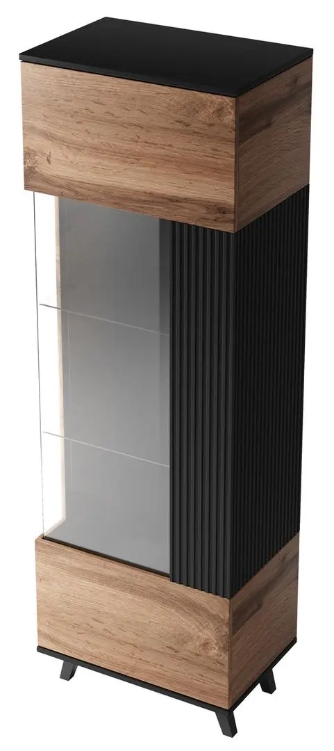 Vitrina Halmar Random W-1 (Wotan Oak/Black)