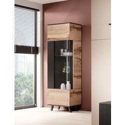 Vitrina Halmar Random W-1 (Wotan Oak/Black) Thumb