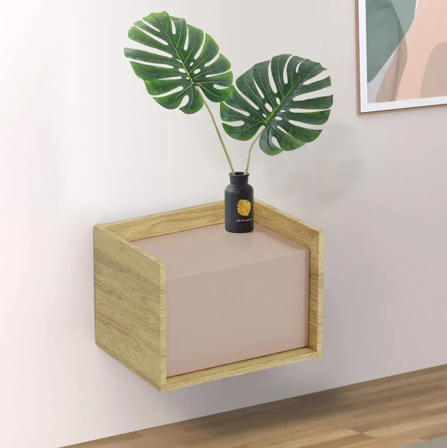 Dulap Halmar Mobius 1D suspendat/mic (Hickory Natural/Antique Rose)