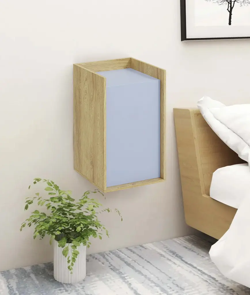 Dulap Halmar Mobius 1D suspendat (Hickory Natural/Blue Horizon)