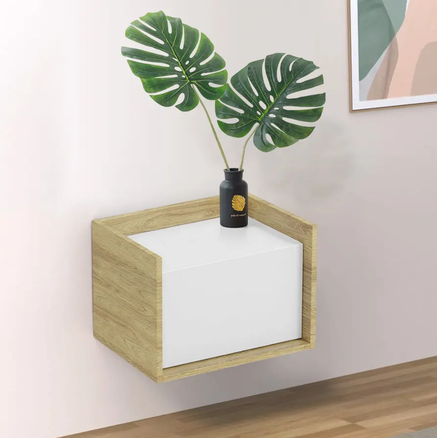 Dulap Halmar Mobius 1D suspendat/mic (Hickory Natural/Alpine White)