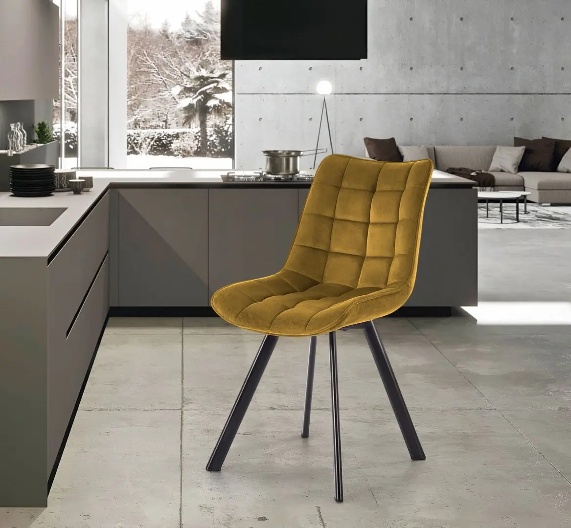 Scaun Halmar K332 (Black/Mustard)