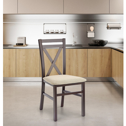 Scaun Halmar Dariusz (Walnut Dark/Beige Light)