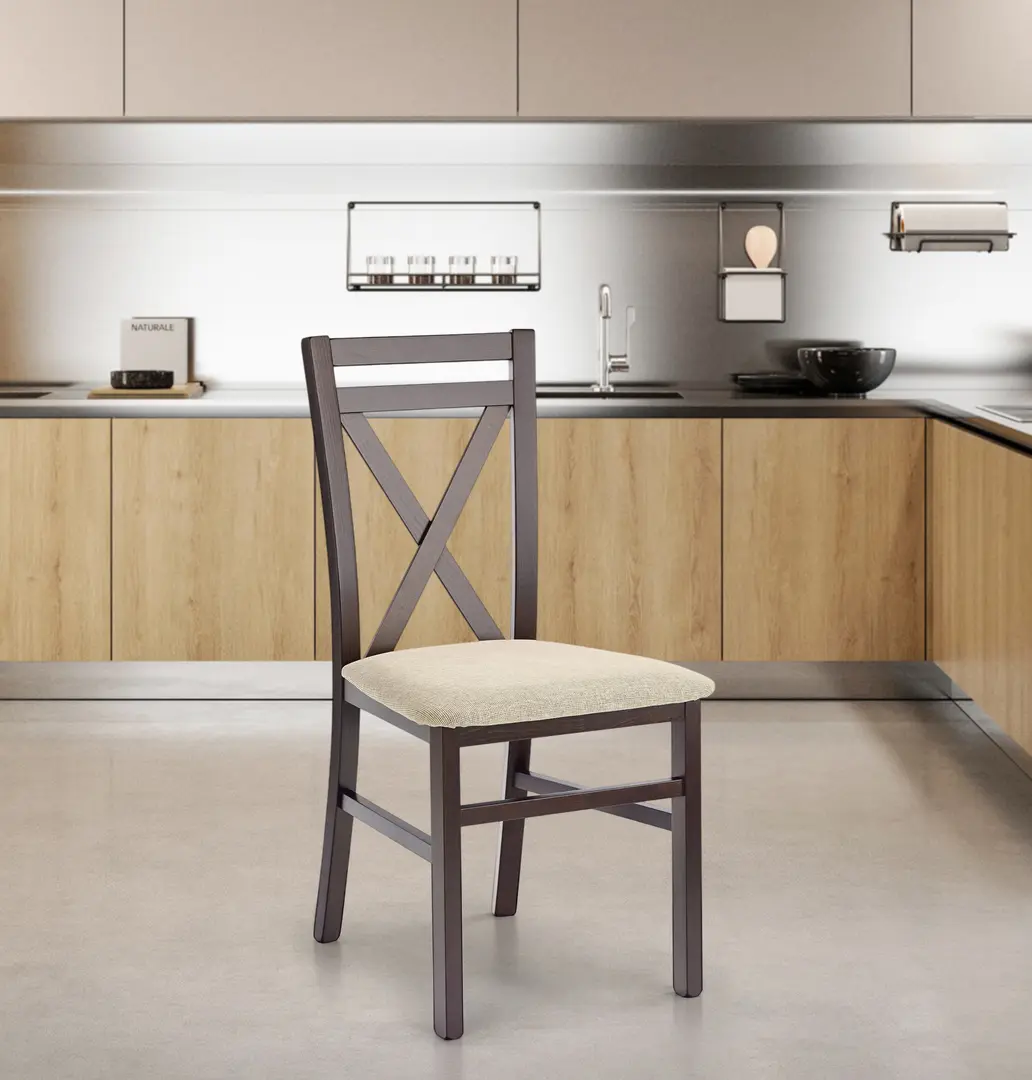 Scaun Halmar Dariusz (Walnut Dark/Beige Light)