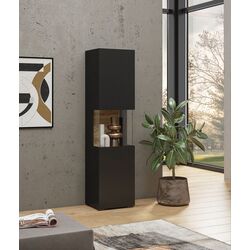 Penal-vitrina Helvetia Ava №05 1D (Black/Wotan Oak)