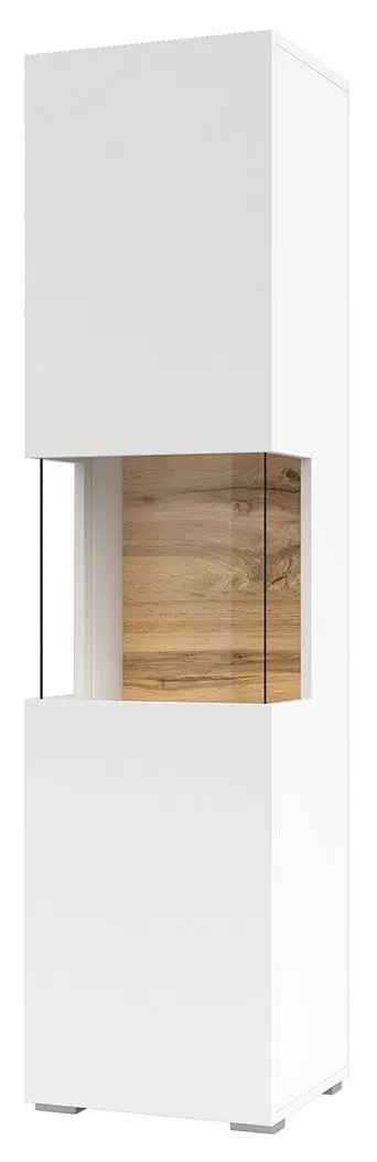 Пенал-витрина Helvetia Ava №05 1D (White/Wotan Oak)