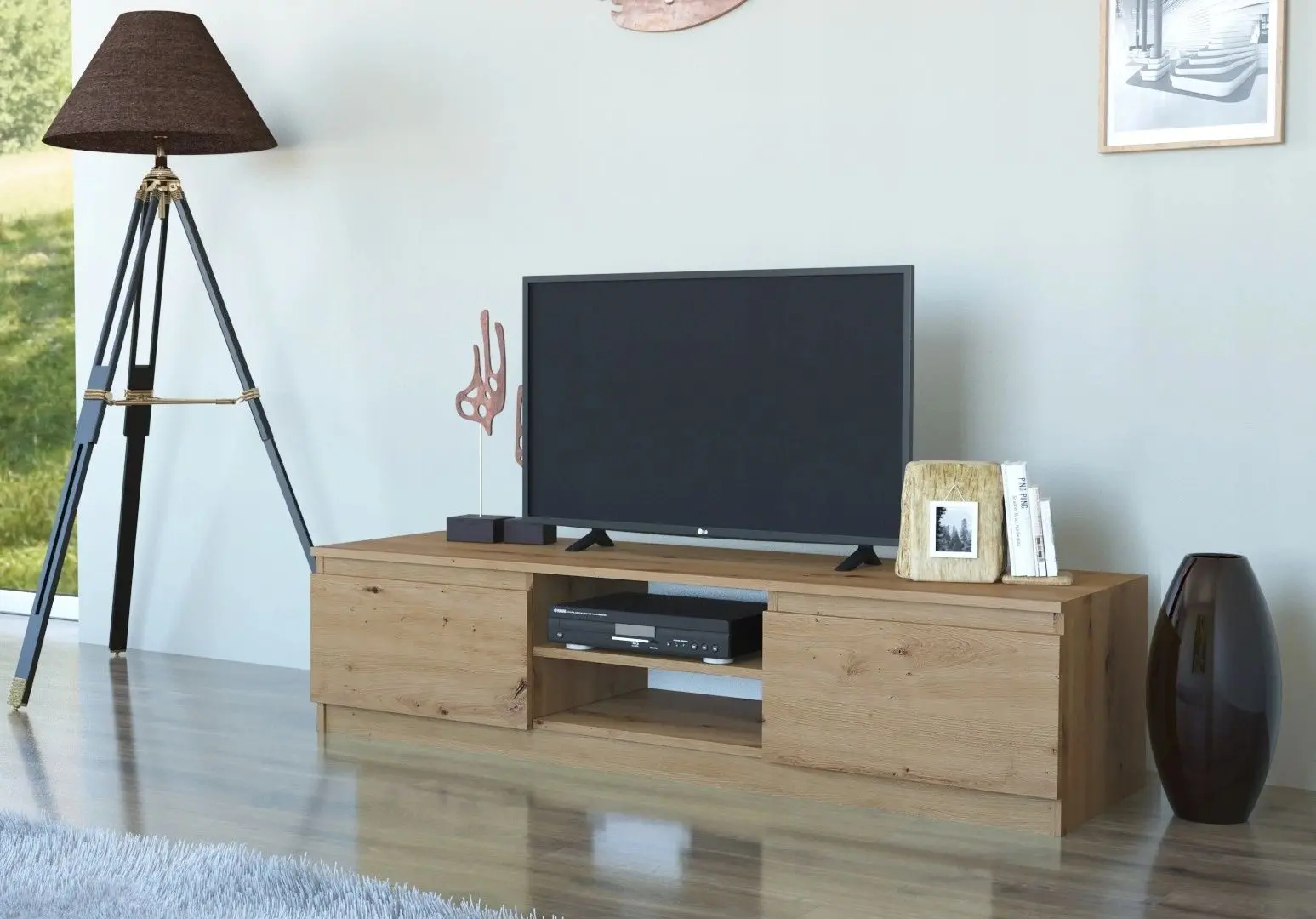 Тумба РТВ TopEshop Malwa RTV 140cм (Artisan Oak)