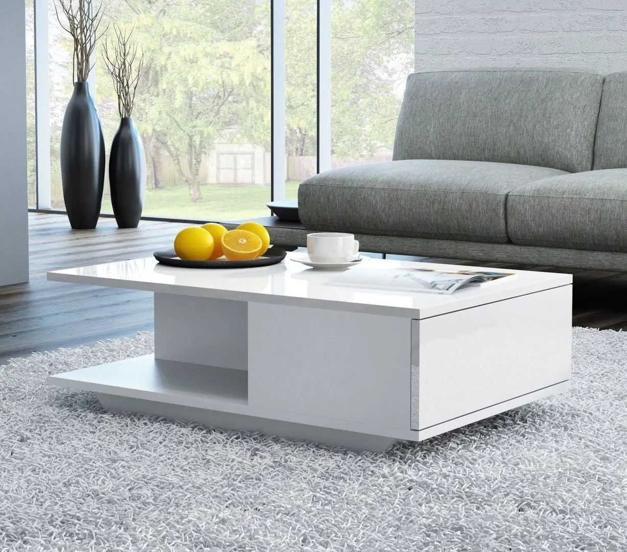 Masa pentru reviste TopEshop Denver (White Gloss)