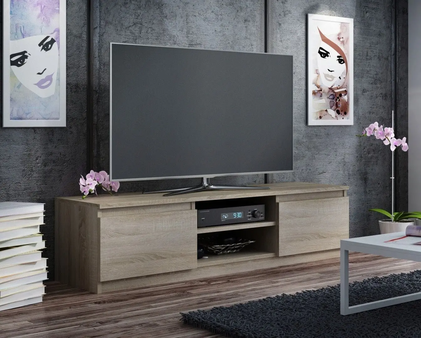 Тумба РТВ TopEshop Malwa RTV 140cм (Sonoma Oak)