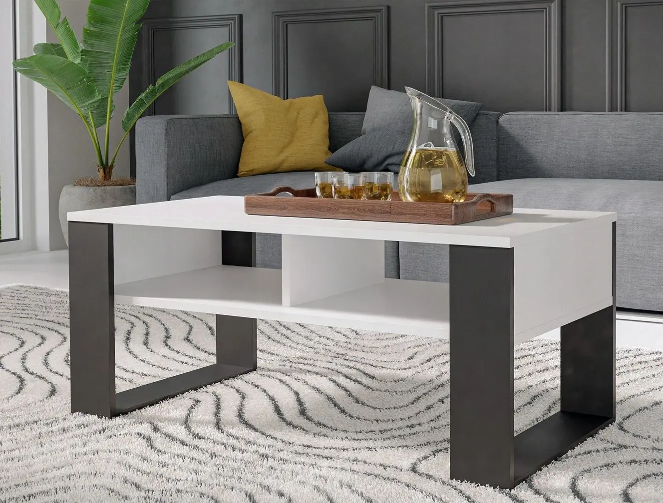 Masa pentru reviste TopEshop Modern 2P (White Matt/Black)