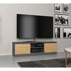 Tumba pentru TV TopEshop Malwa RTV 120cm (Anthracite/Artisan Oak)