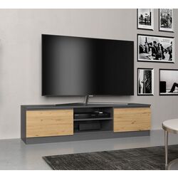Tumba pentru TV TopEshop Malwa RTV 140cm (Anthracite/Artisan Oak)