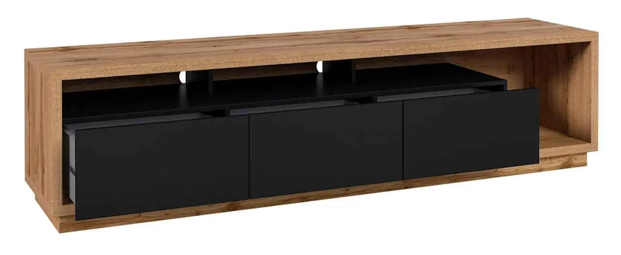 Тумба РТВ Helvetia Celine №40 3S (Wotan Oak/Black Matt)