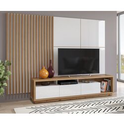 Тумба РТВ Helvetia Celine 24NALR10 2.5 (White Gloss/Wotan Oak) Thumb