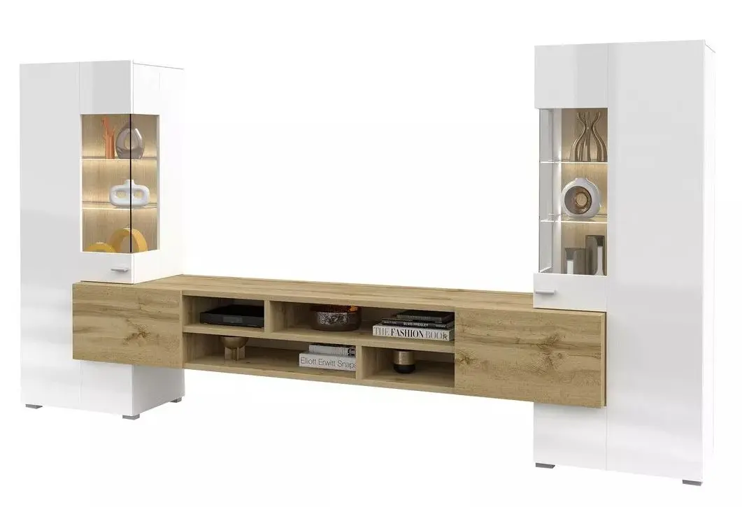Гостиная Helvetia Coby №10 2.7м (Wotan Oak/White Gloss)