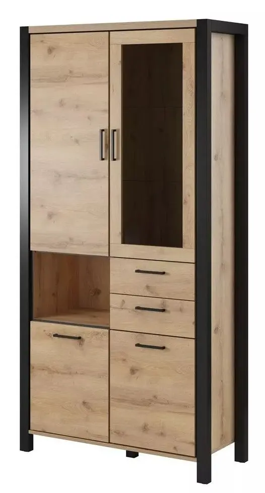 Vitrina Helvetia Aktiv №13 4D2S (Taurus Oak/Black Matt)