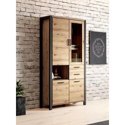 Витрина Helvetia Aktiv №13 4D2S (Taurus Oak/Black Matt)