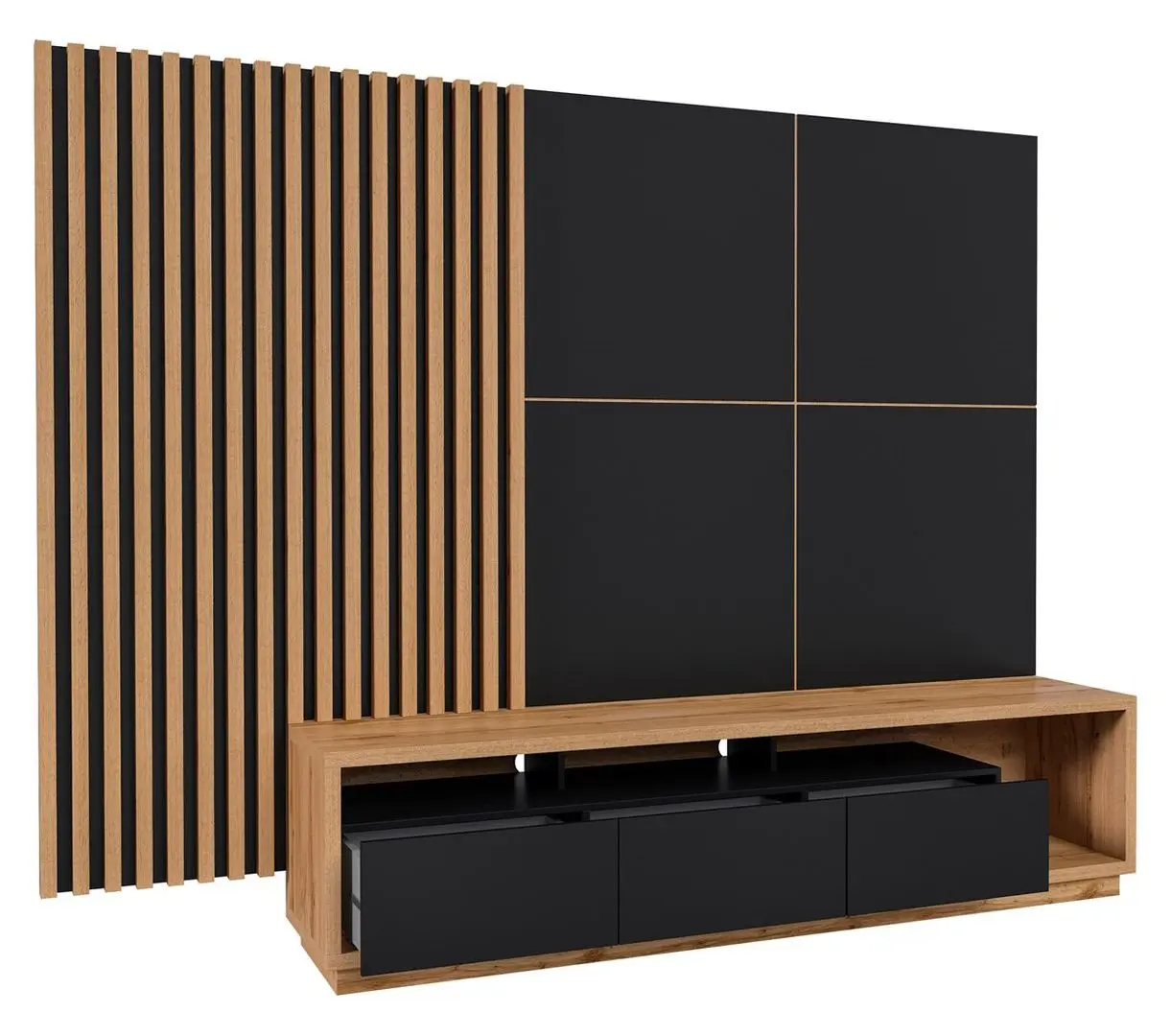 Tumba pentru TV Helvetia Celine 24N2LR10 2.5 (Black Matt/Wotan Oak)