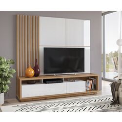 Tumba pentru TV Helvetia Celine 24NALR09 2.0 (White Gloss/Wotan Oak) Thumb
