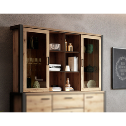 Dulap suprapus Helvetia Aktiv 24TWLK04 (Black Matt/Taurus Oak) Thumb