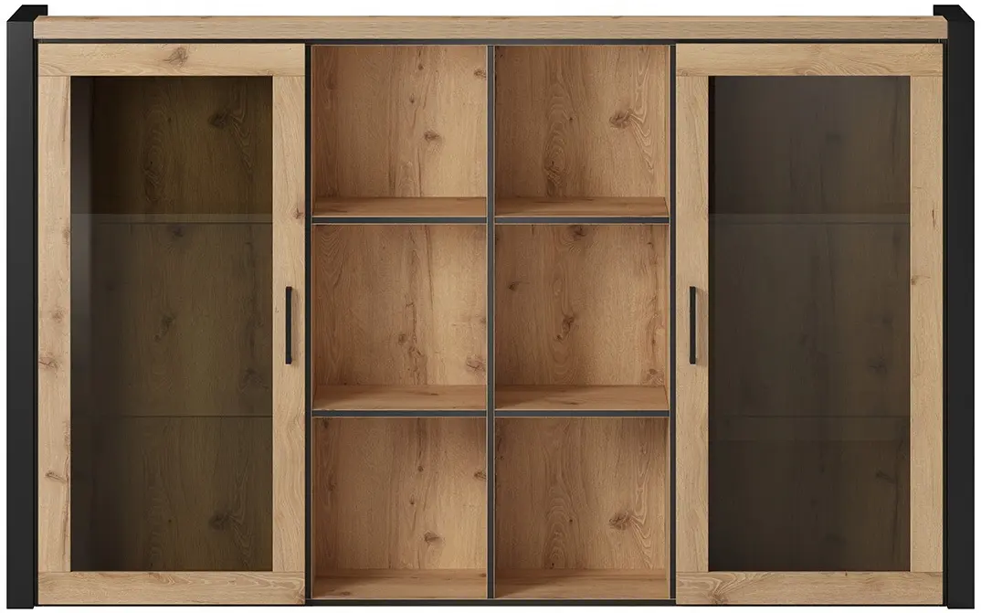 Dulap suprapus Helvetia Aktiv 24TWLK04 (Black Matt/Taurus Oak)