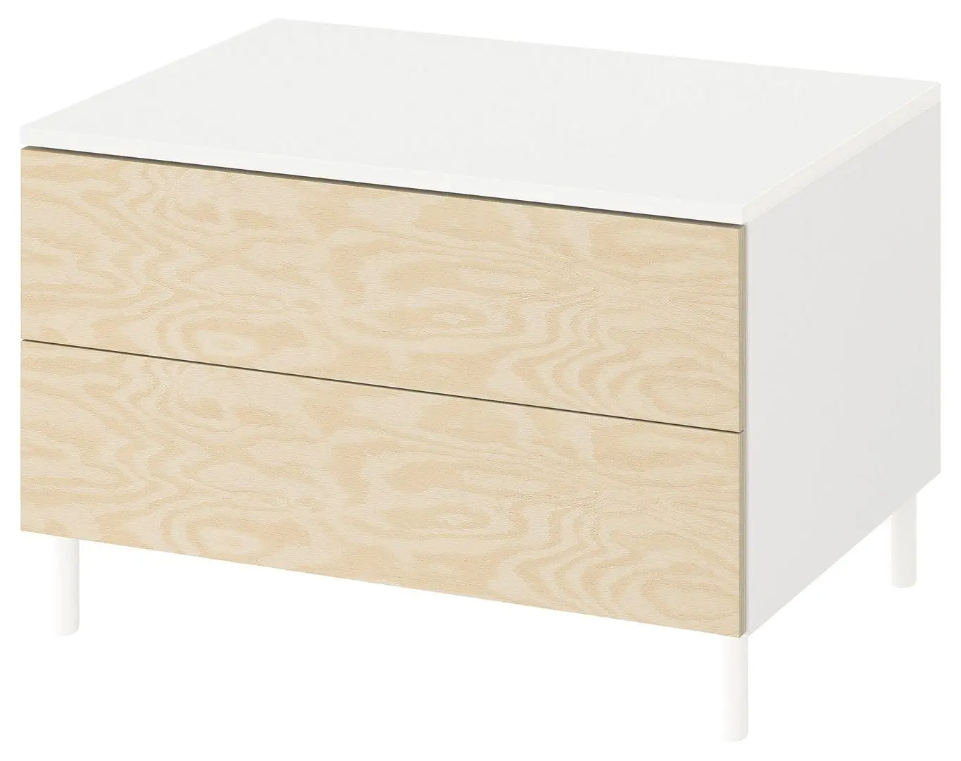 Comoda Ikea Platsa/Kalbaden 2 sertare 80x57x53 (Alb/ Aspect pin intens)