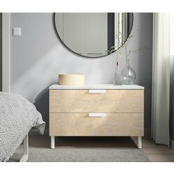 Comoda Ikea Platsa/Kalbaden 2 sertare 80x57x53 (Alb/ Aspect pin intens)