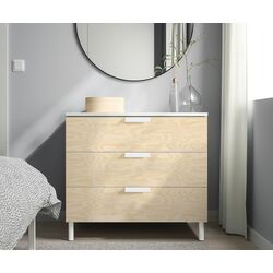 Comoda Ikea Platsa/Kalbaden 80x57x73 (Alb/Aspect pin intens)