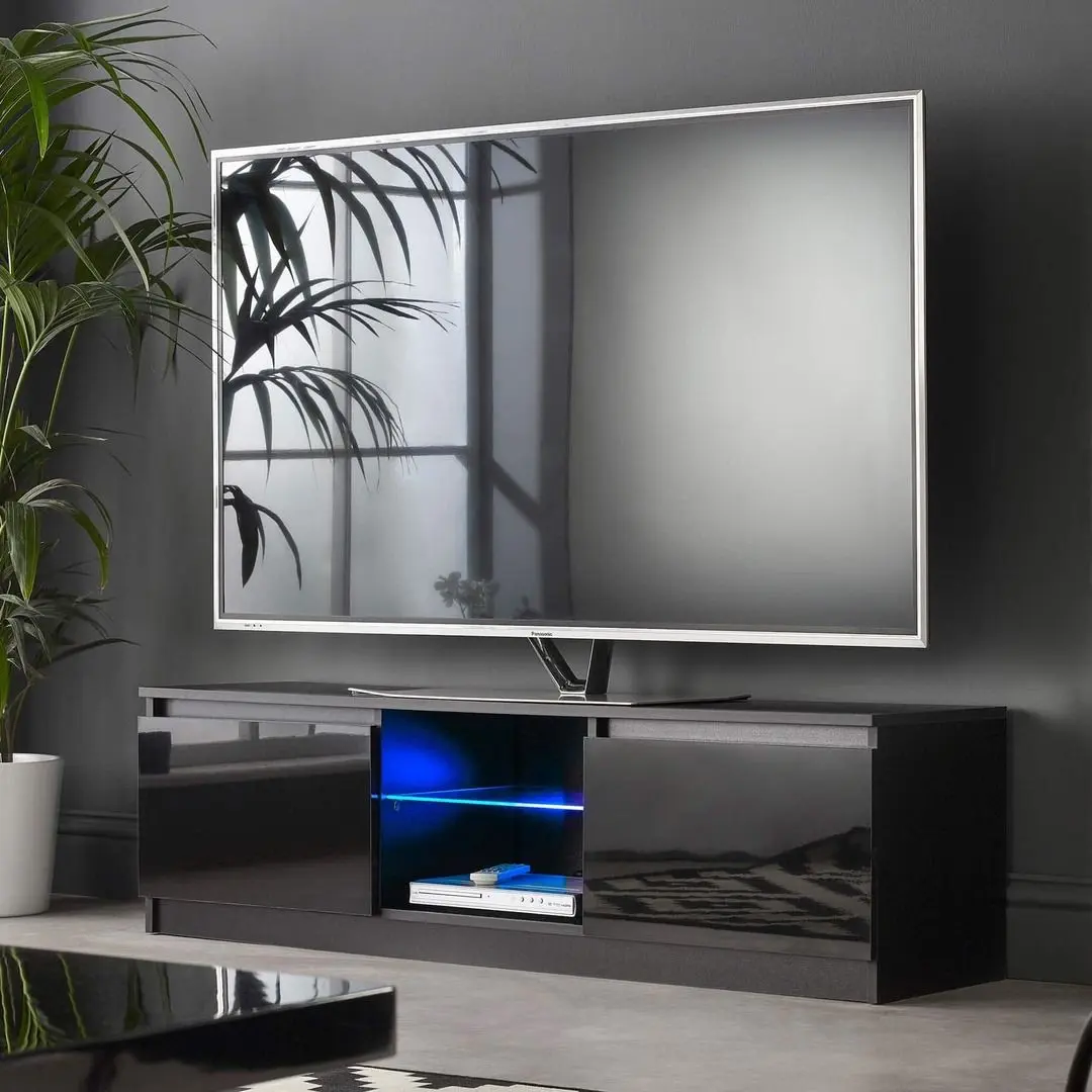 Tumba pentru TV MMT RTV1200 (Black/Black Gloss)
