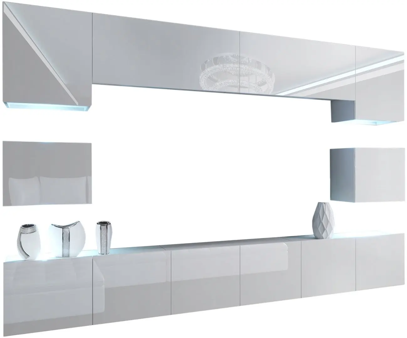 Living Belini Imperium IMP 3/5/W/W/0/0 3.0m (White High Gloss)