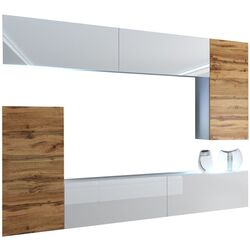 Living Belini Imperium IMP 8/5/W/WDWDWW/0/0 2.5m (White High Gloss/Wotan Oak) Thumb