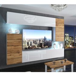 Living Belini Imperium IMP 8/5/W/WDWDWW/0/0 2.5m (White High Gloss/Wotan Oak) Thumb