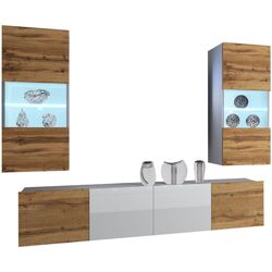 Гостиная Belini Imperium IMP 7/5/W/DWDWW/0/0 2.0m (Wotan Oak/White High Gloss) Thumb