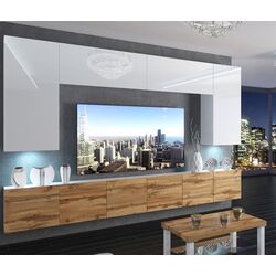 Living Belini Imperium IMP 2/5/W/WDW/0/0 3.0m (White High Gloss/Wotan Oak)