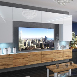 Гостиная Belini Imperium IMP 2/5/W/WDW/0/0 3.0m (White High Gloss/Wotan Oak)