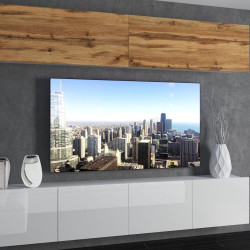 Гостиная Belini Imperium IMP 6/5/W/DWW/0/0 2.0m (Wotan Oak/White High Gloss)