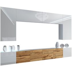 Гостиная Belini Imperium IMP 2/5/W/WWDW/0/0 3.0m (White High Gloss/Wotan Oak) Thumb