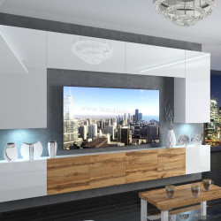 Гостиная Belini Imperium IMP 2/5/W/WWDW/0/0 3.0m (White High Gloss/Wotan Oak)